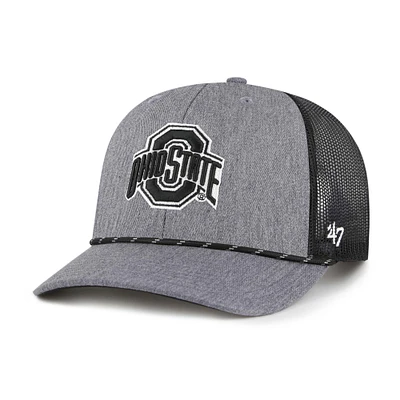 Men's '47  Gray Ohio State Buckeyes Carbon Rope Adjustable Hat