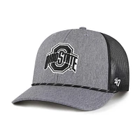 Men's '47  Gray Ohio State Buckeyes Carbon Rope Adjustable Hat