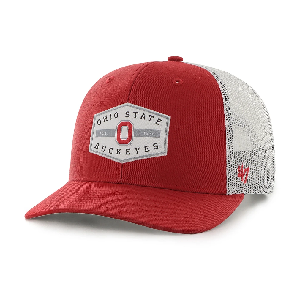 Men's '47  Red Ohio State Buckeyes Adjustable Convoy Trucker Hat