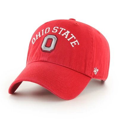 Men's '47  Red Ohio State Buckeyes Classic Arch Clean Up Adjustable Hat