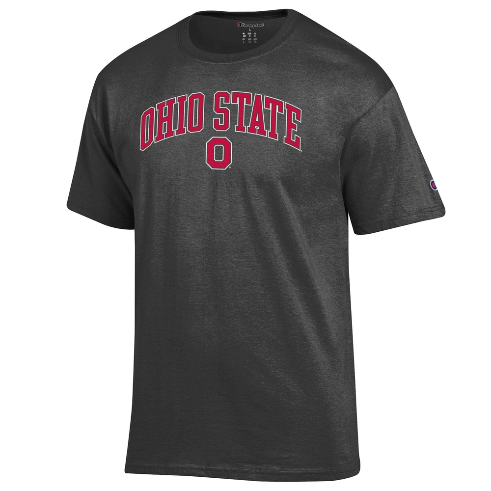 Men's Champion  Heather Charcoal Ohio State Buckeyes Arch Over Logo T-Shirt