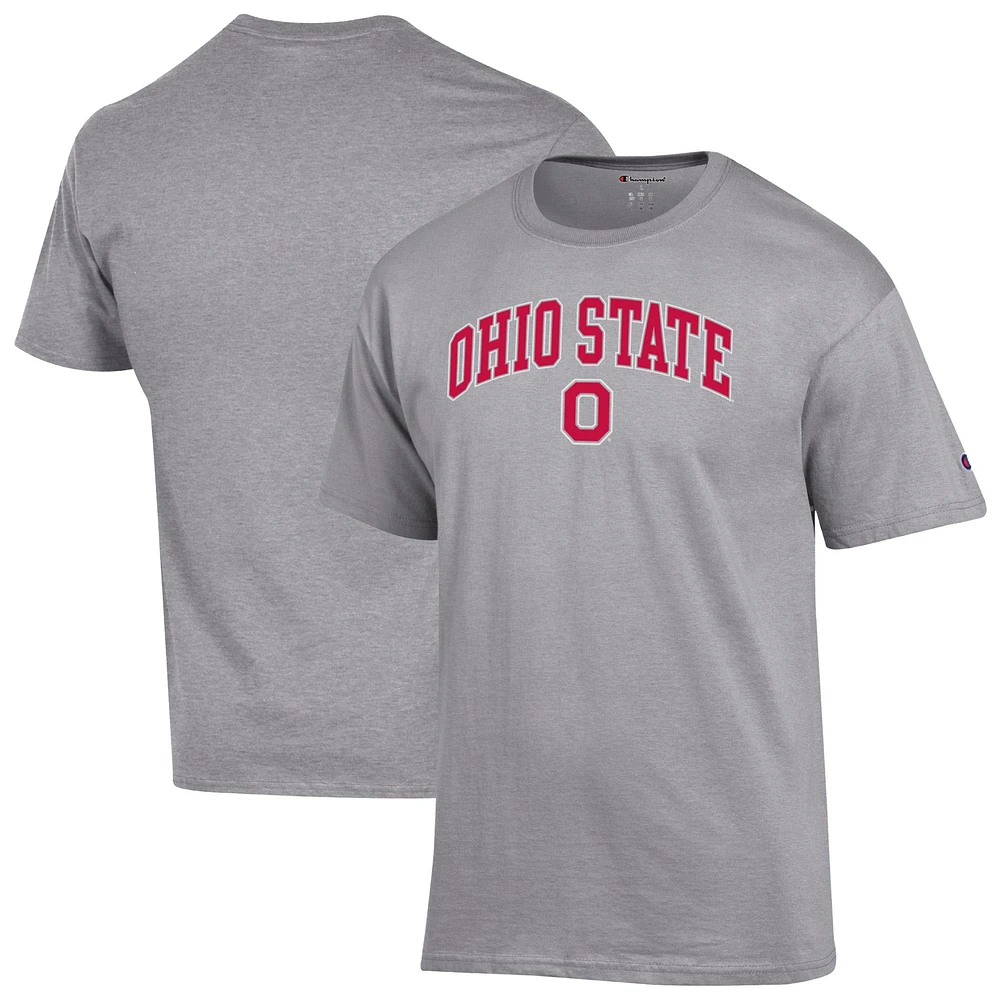 T-shirt à logo Arch Over Champion Heather Grey des Ohio State Buckeyes pour homme