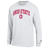 Men's Champion  White Ohio State Buckeyes Arch Over Logo Long Sleeve T-Shirt