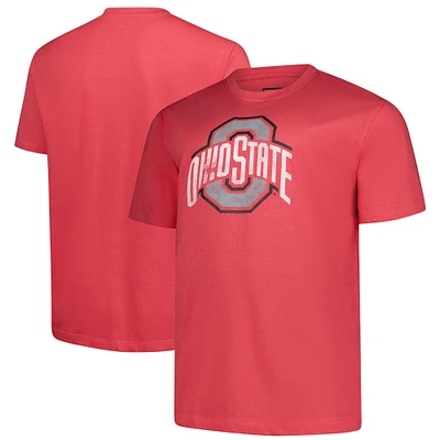 Men's Fanatics  Scarlet Ohio State Buckeyes Big & Tall Distressed Vintage Logo T-Shirt