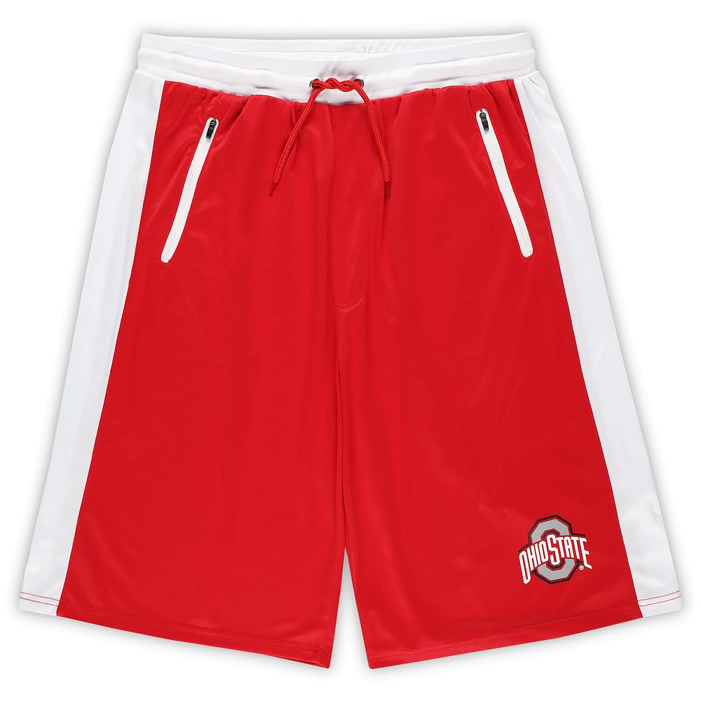 Men's Fanatics  Scarlet Ohio State Buckeyes Big & Tall Interlock Shorts