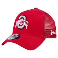 Men's New Era  Scarlet Ohio State Buckeyes 9FORTY A-Frame Trucker Adjustable Hat