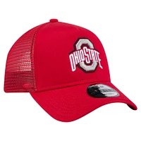 Men's New Era  Scarlet Ohio State Buckeyes 9FORTY A-Frame Trucker Adjustable Hat