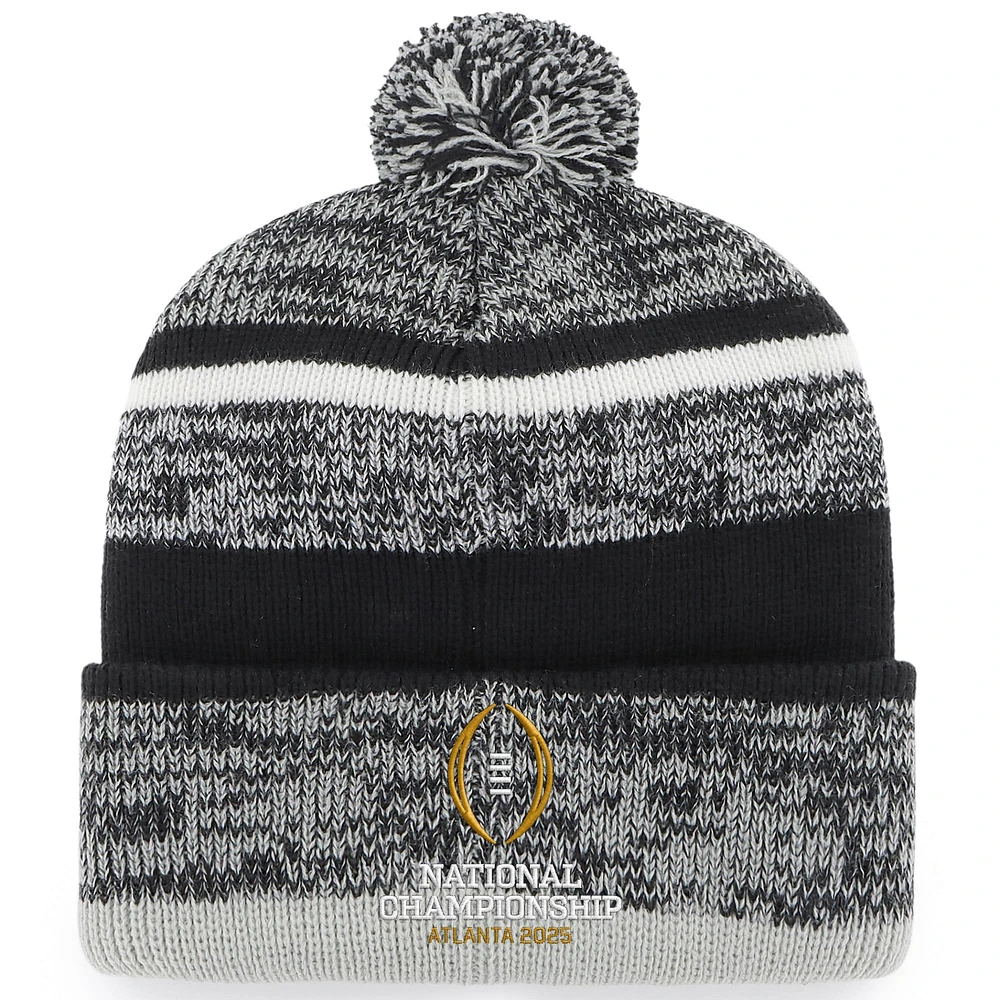 Men's '47  Black Ohio State Buckeyes College Football Playoff 2024 National Champions Striped Cuffed Knit Hat with Pom