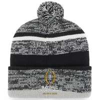 Men's '47  Black Ohio State Buckeyes College Football Playoff 2024 National Champions Striped Cuffed Knit Hat with Pom