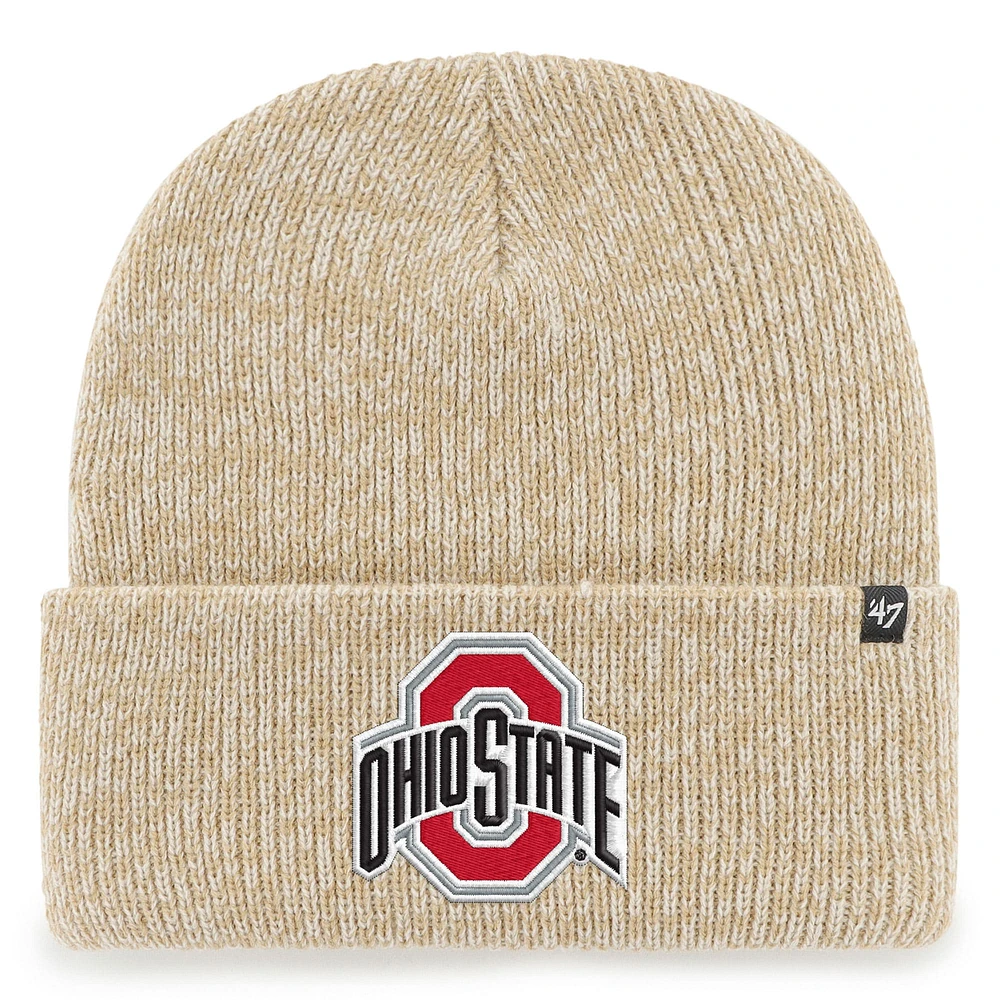 Men's '47 Khaki Ohio State Buckeyes College Football Playoff 2025 National Championship Game Cuffed Knit Hat with Pom