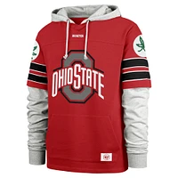 Men's '47 Scarlet Ohio State Buckeyes Big & Tall Blitz Lacer Pullover Hoodie