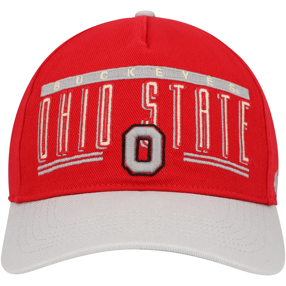 Men's '47 Scarlet Ohio State Buckeyes Double Header Hitch Adjustable Hat