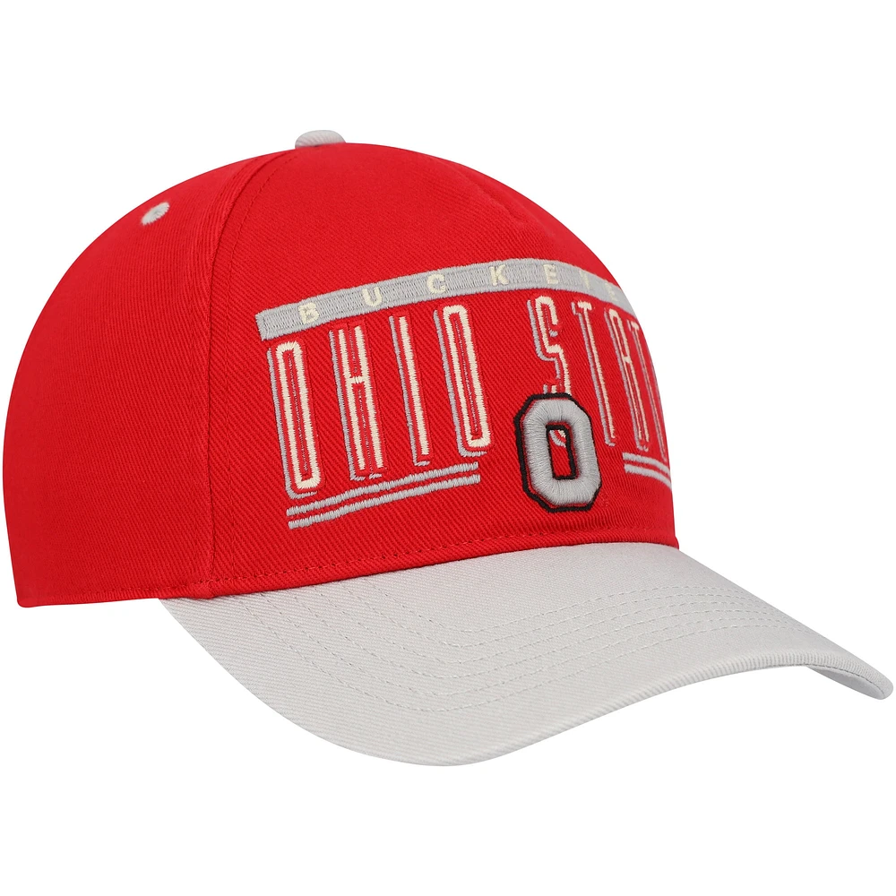 Men's '47 Scarlet Ohio State Buckeyes Double Header Hitch Adjustable Hat