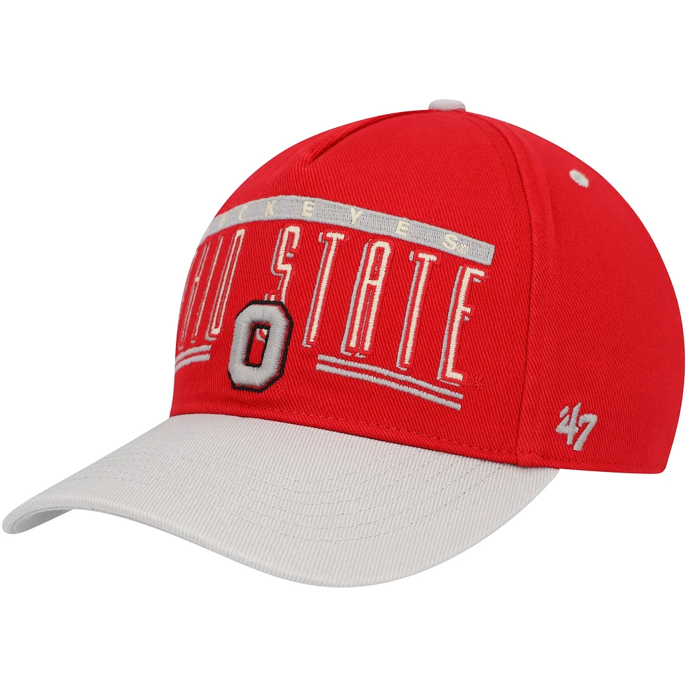 Men's '47 Scarlet Ohio State Buckeyes Double Header Hitch Adjustable Hat