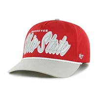 Men's '47 Scarlet Ohio State Buckeyes Dropshadow Rope Hitch Adjustable Hat