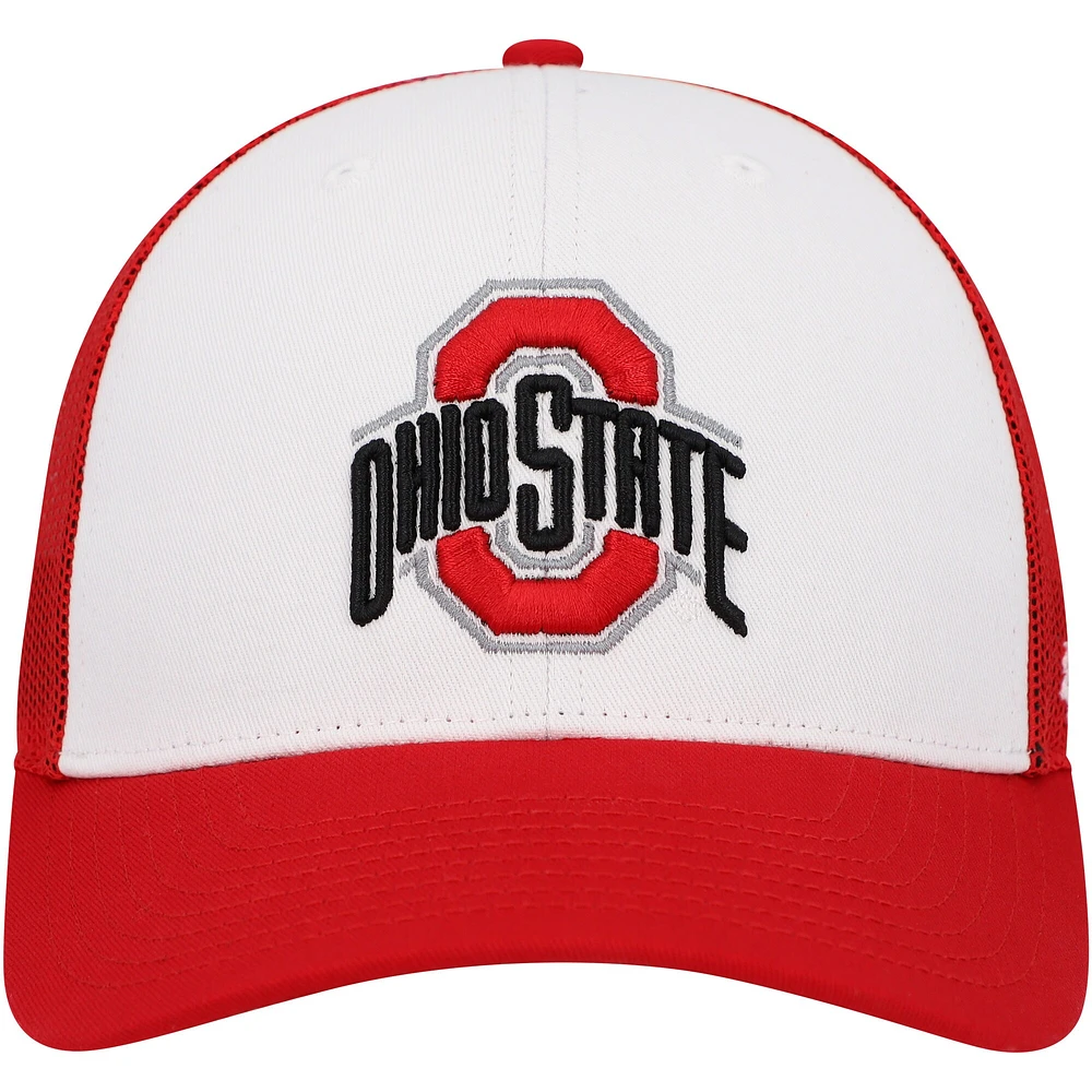 Men's '47 White/Scarlet Ohio State Buckeyes Freshman Trucker Adjustable Hat