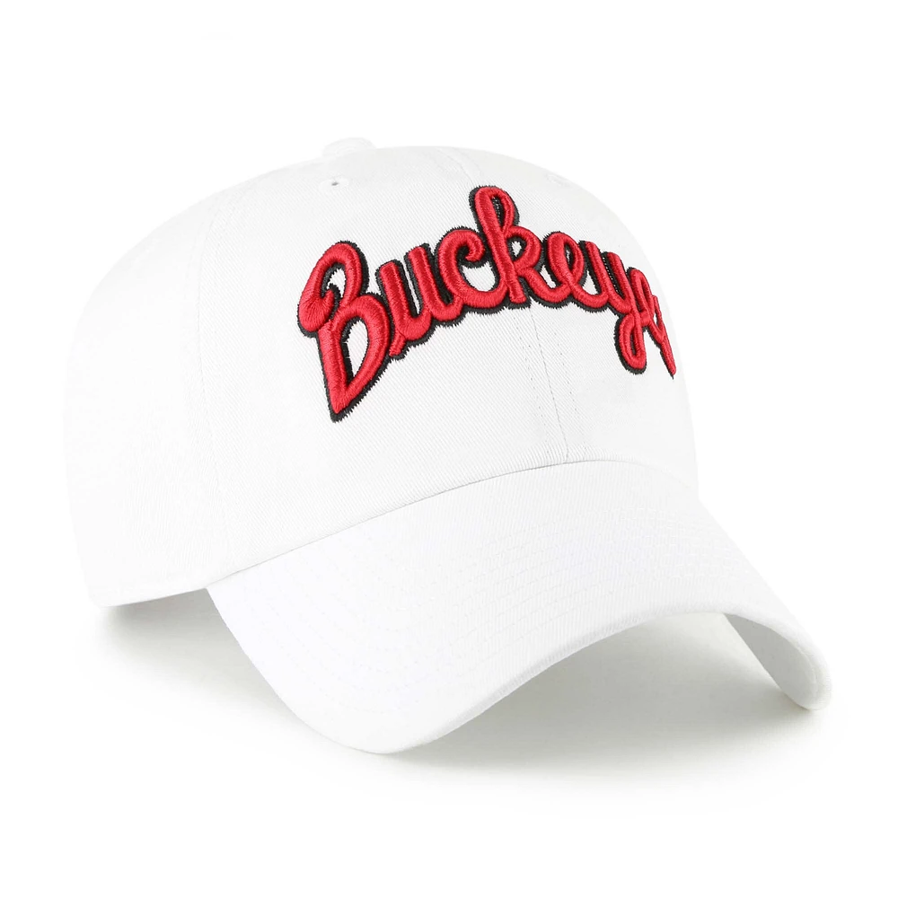 Men's '47 White Ohio State Buckeyes Clean Up Adjustable Hat