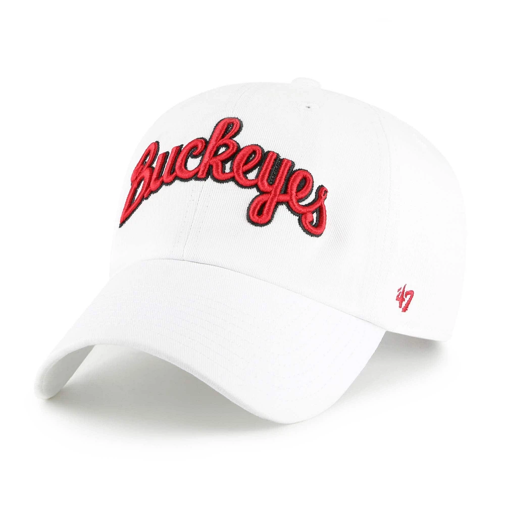 Men's '47 White Ohio State Buckeyes Clean Up Adjustable Hat