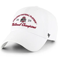 Men's '47  White Ohio State Buckeyes College Football Playoff 2024 National Champions Script Clean Up Adjustable Hat