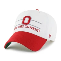 Men's '47 White Ohio State Buckeyes Gridiron Clean Up Adjustable Hat