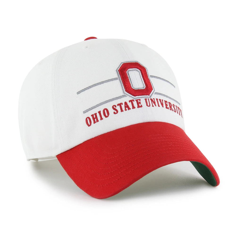 Men's '47 White Ohio State Buckeyes Gridiron Clean Up Adjustable Hat