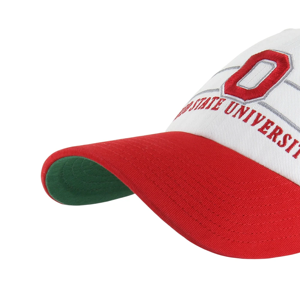 Men's '47 White Ohio State Buckeyes Gridiron Clean Up Adjustable Hat