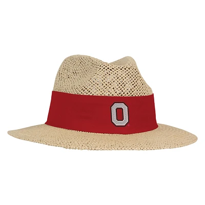 Chapeau de paille Ahead marron Ohio State Buckeyes Wellington Gambler pour hommes