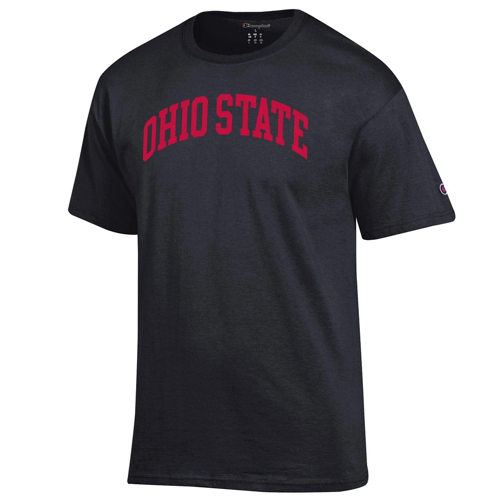 Men's Champion  Black Ohio State Buckeyes Basic Arch T-Shirt