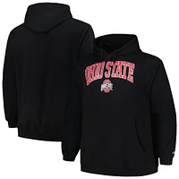 Men's Champion Black Ohio State Buckeyes Big & Tall Arch Over Logo Powerblend Pullover Hoodie