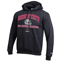 Men's Champion Black Ohio State Buckeyes College Football Playoff 2024 National Champions Helmet Pullover Hoodie