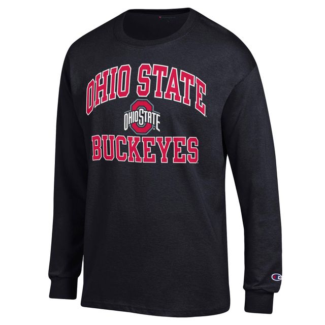 T-shirt à manches longues pour homme Champion Ohio State Buckeyes High Motor noir