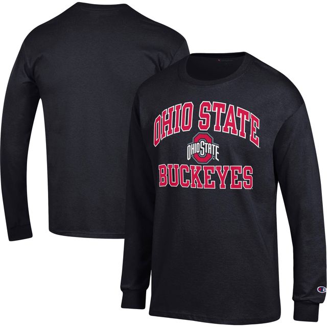 T-shirt à manches longues pour homme Champion Ohio State Buckeyes High Motor noir