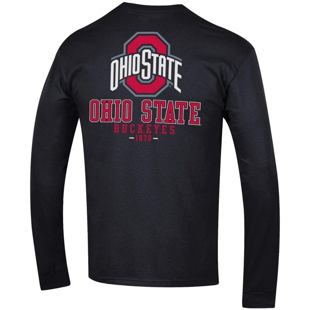 T-shirt à manches longues Champion Ohio State Buckeyes Team Stack 3-Hit pour homme