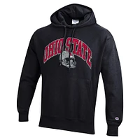 Men's Champion Black Ohio State Buckeyes Vault Late Night Reverse Weave Pullover Hoodie