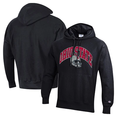 Men's Champion Black Ohio State Buckeyes Vault Late Night Reverse Weave Pullover Hoodie