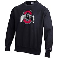 Men's Champion Black Ohio State Buckeyes Vault Logo Reverse Weave Pullover Sweatshirt