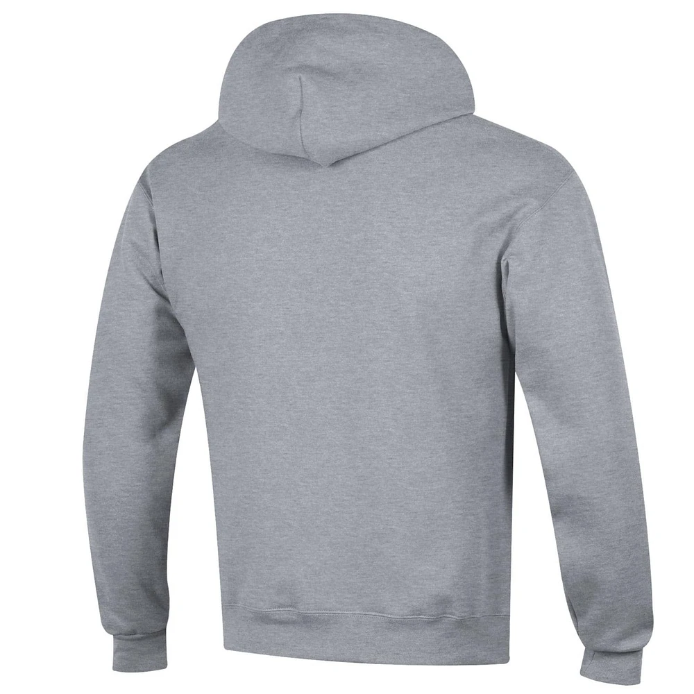 Men's Champion  Heather Gray Ohio State Buckeyes Basic Arch Fleece Pullover Hoodie