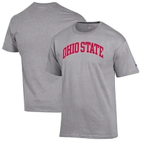 Men's Champion  Heather Gray Ohio State Buckeyes Basic Arch T-Shirt
