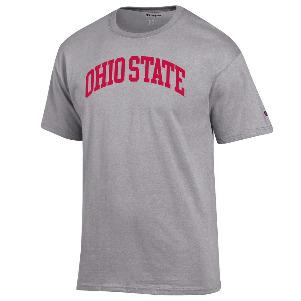 Men's Champion  Heather Gray Ohio State Buckeyes Basic Arch T-Shirt