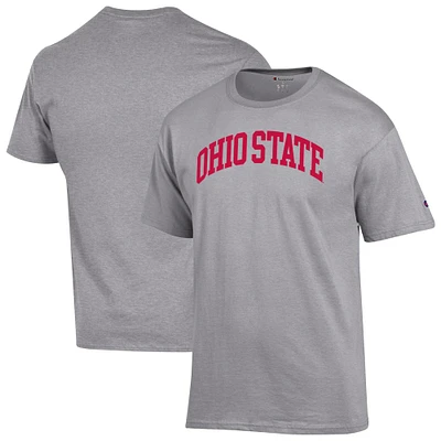 Men's Champion  Heather Gray Ohio State Buckeyes Basic Arch T-Shirt