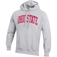 Men's Champion Heathered Gray Ohio State Buckeyes Big & Tall Reverse Weave Fleece Pullover Hoodie Sweatshirt