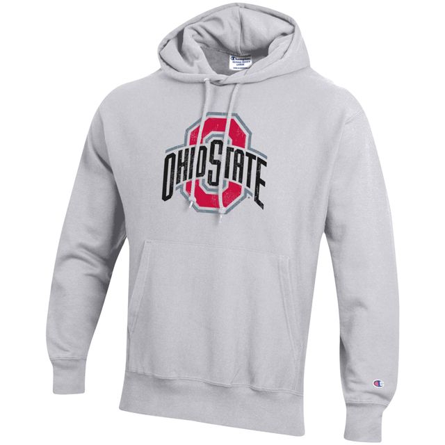 Sweat à capuche armure inversée Champion Ohio State Buckeyes Vault gris chiné pour homme