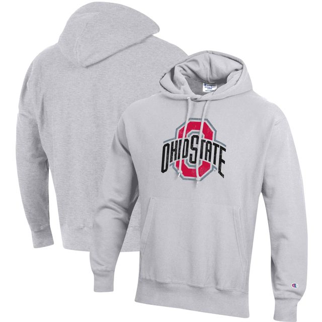 Sweat à capuche armure inversée Champion Ohio State Buckeyes Vault gris chiné pour homme