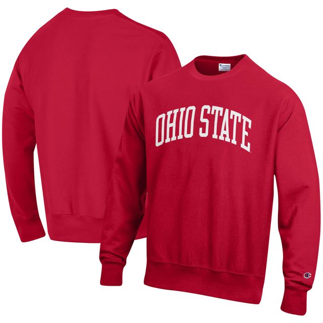 Sweat-shirt Champion Scarlet Ohio State Buckeyes Arch Reverse Weave pour homme