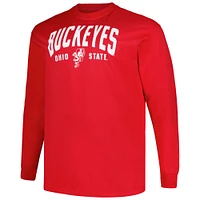 Men's Champion Scarlet Ohio State Buckeyes Big & Tall Arch Long Sleeve T-Shirt