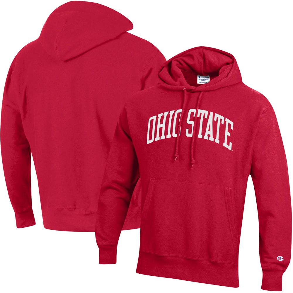 Men's Champion Scarlet Ohio State Buckeyes Big & Tall Reverse Weave Fleece Pullover Hoodie Sweatshirt