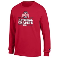 Men's Champion Scarlet Ohio State Buckeyes College Football Playoff 2024 National Champions Long Sleeve T-Shirt