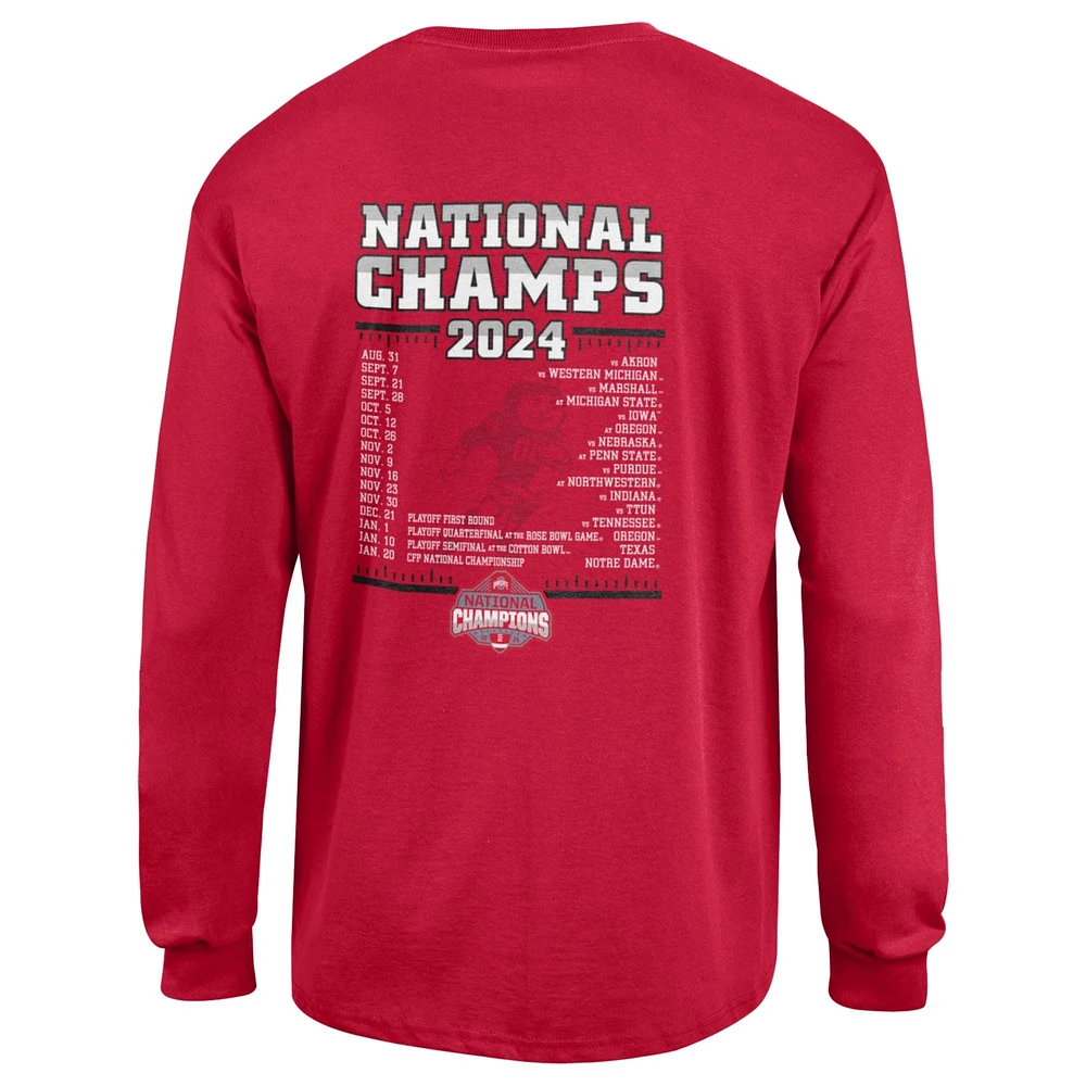 Men's Champion Scarlet Ohio State Buckeyes College Football Playoff 2024 National Champions Long Sleeve T-Shirt