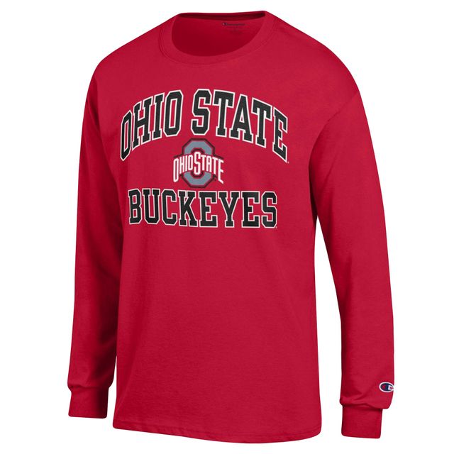 Champion Scarlet Ohio State Buckeyes High Motor T-shirt à manches longues pour homme