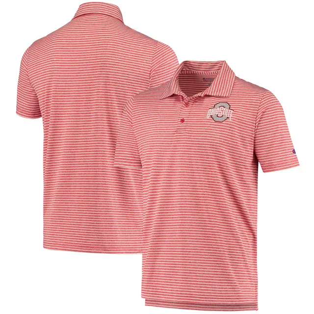 Ohio State Buckeyes Peter Millar Jubilee Stripe Performance Polo - Scarlet